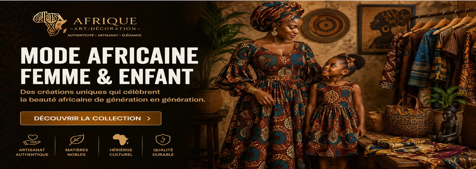 Objets et accessoires art  Afrique femme enfant