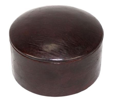 Boîte ronde art Touareg en cuir BBRD6