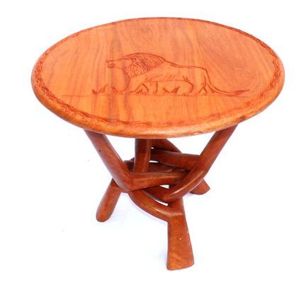 Table basse Africaine ronde  lion TBAL1
